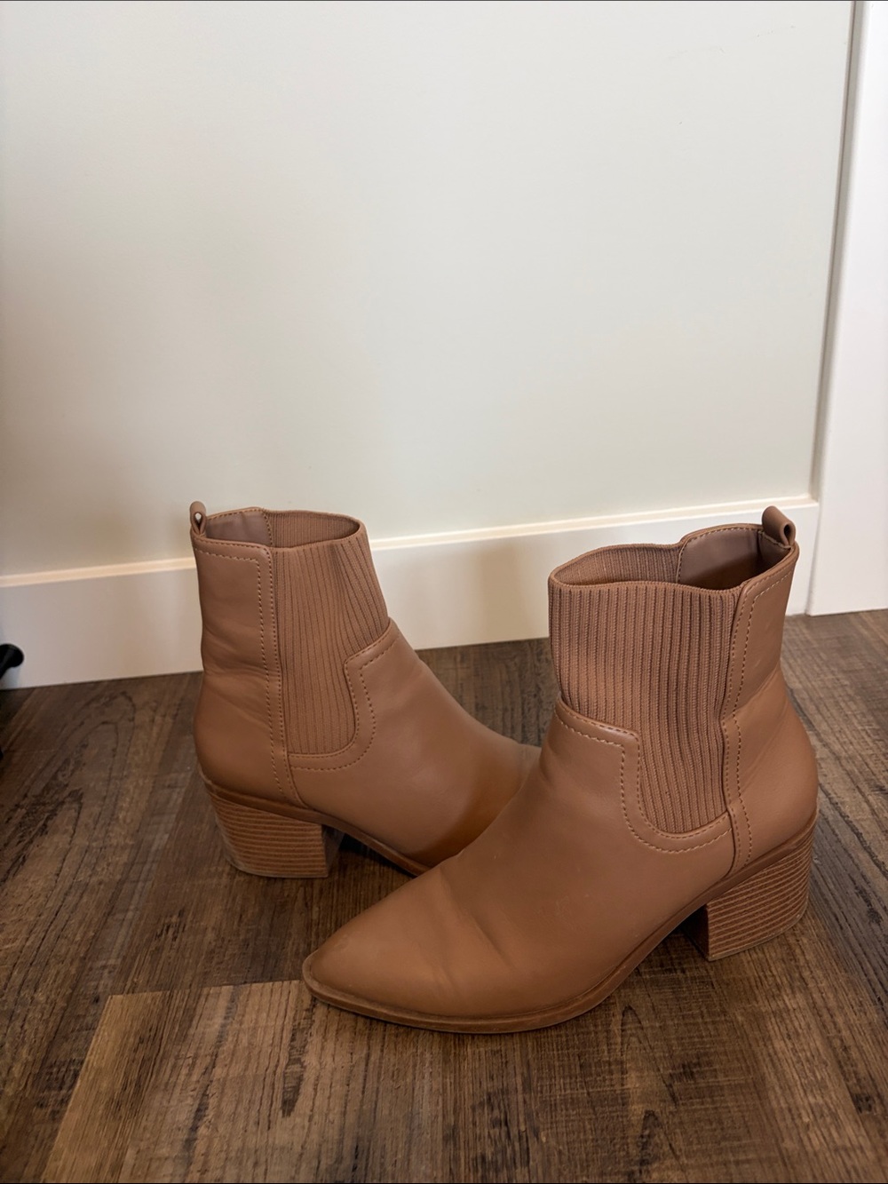 Call It Spring Cognac Block Heel Ankle Boots